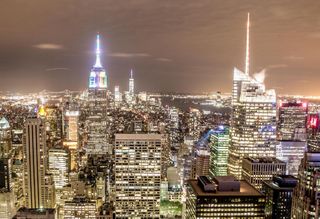 NYC skyline by night