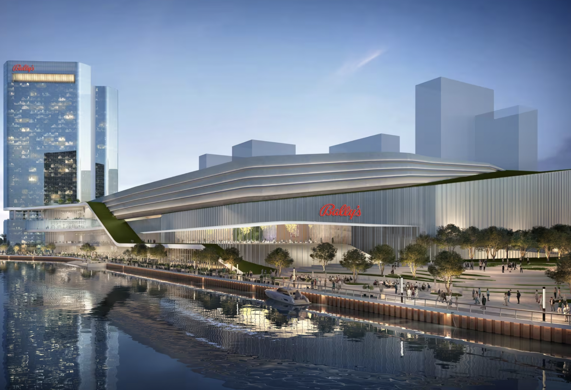 Rendering of Bally's proposed riverfront development