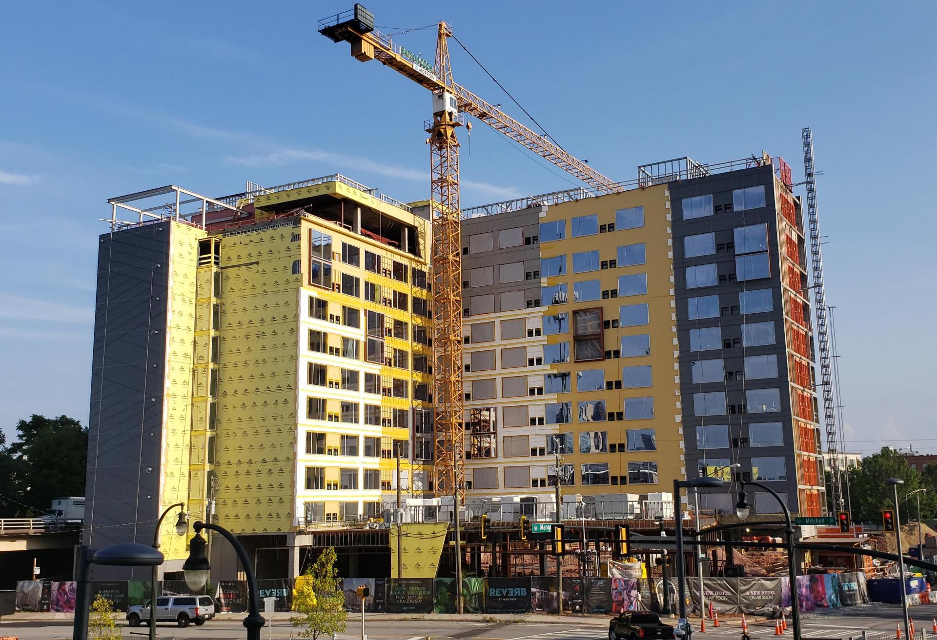 Construction of the Reverb Hotel in Atlanta 