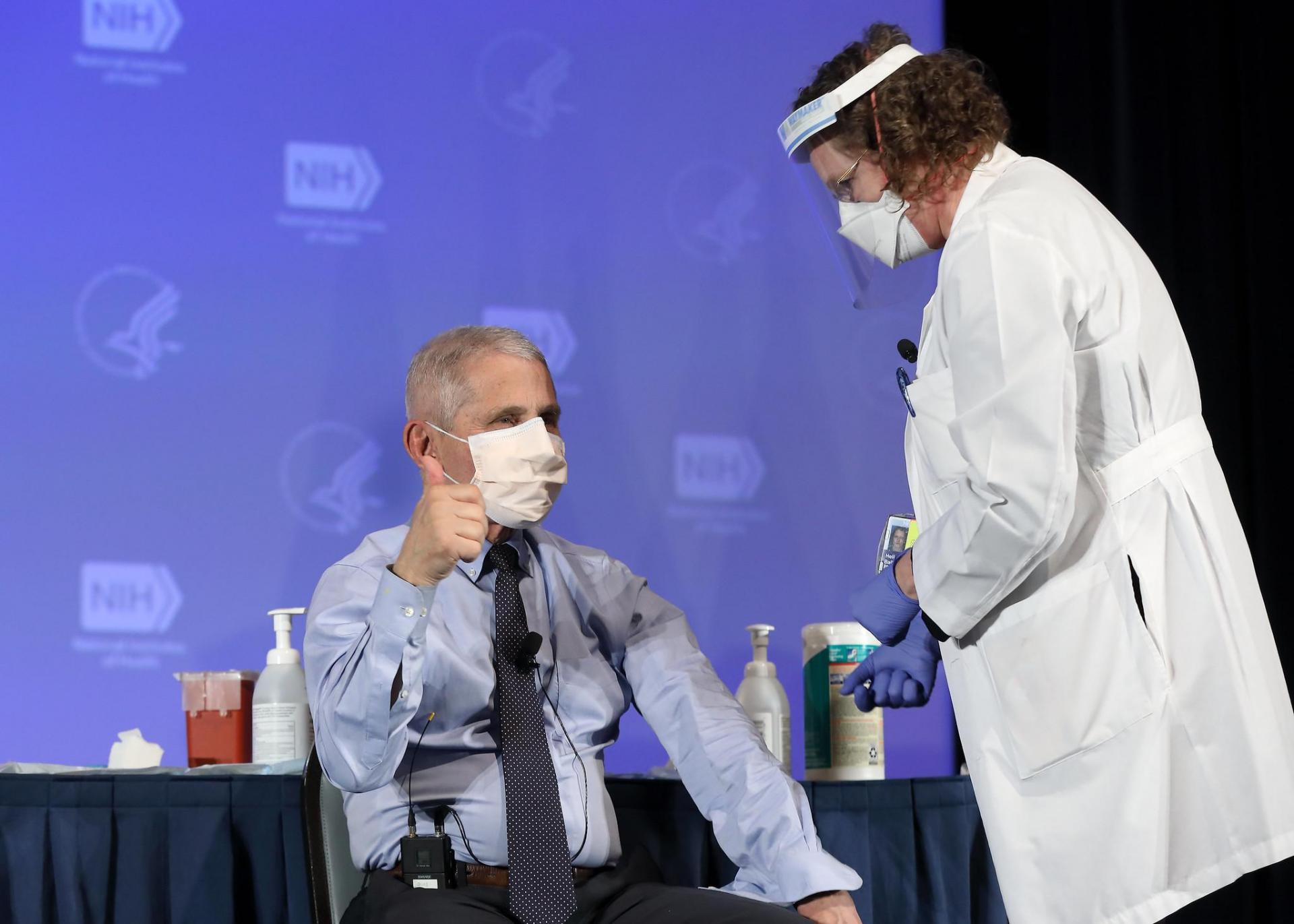 Vaccinated Dr Fauci