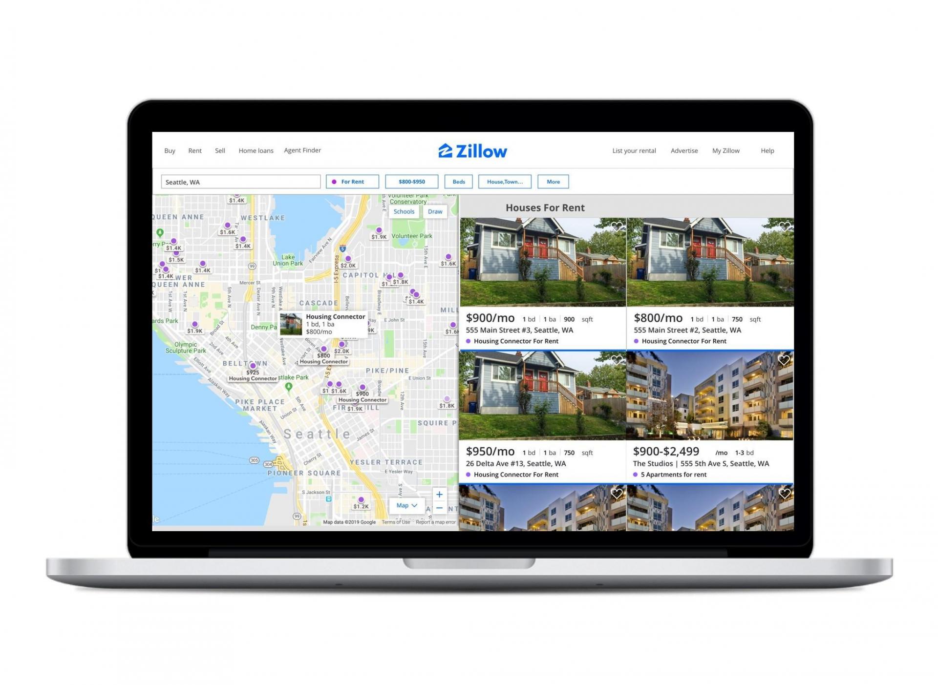Zillow Affordable Housing Homelessness search tool