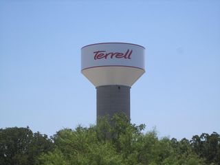 Water tower in Terrell, Texas.