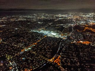 Aerial view of San Jose at night