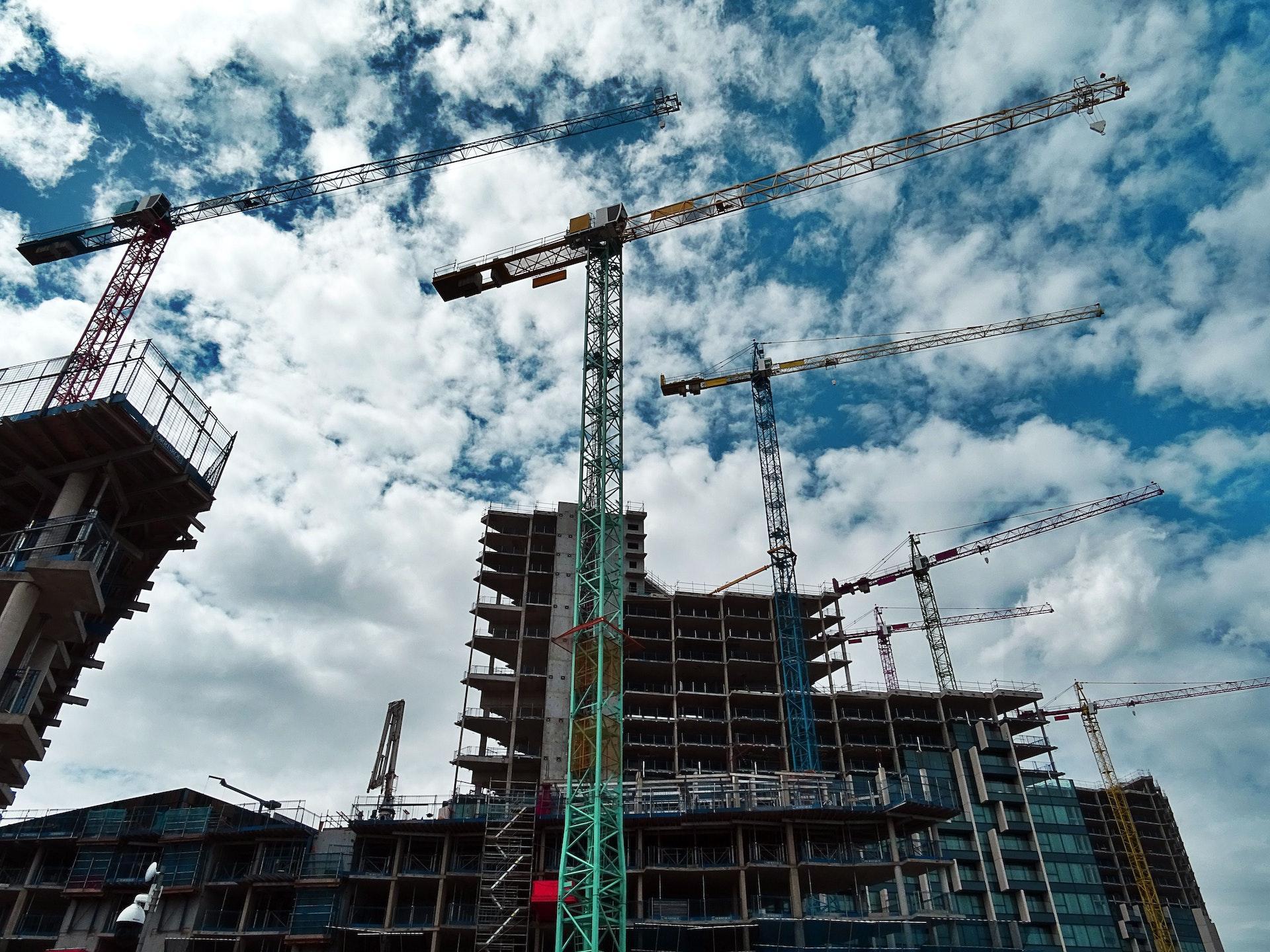 Cranes construction site
