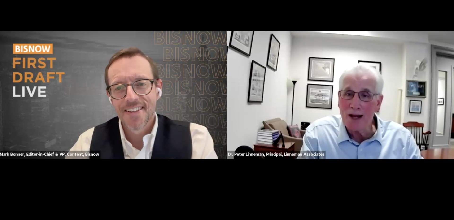 Bisnow Editor-In-Chief Mark Bonner And Peter Linneman On First Draft Live