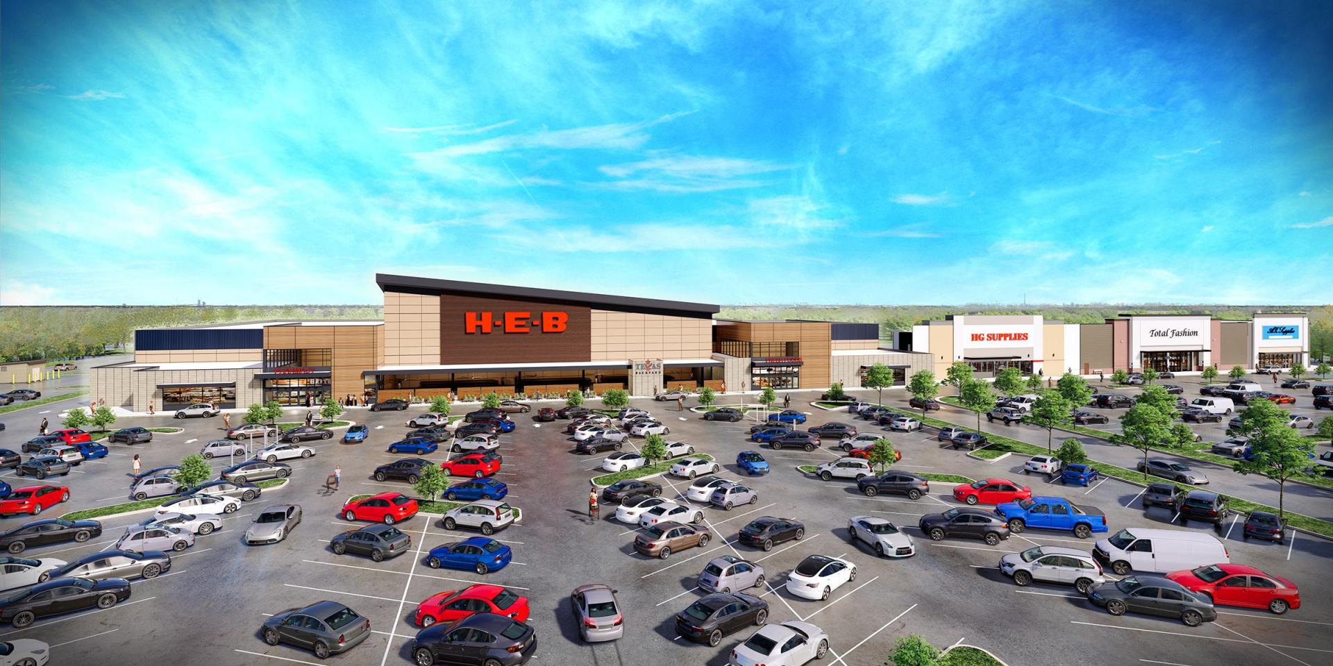 A rendering of The Market at Willis Shopping Center, Fidelis' new retail development in Willis, north of Houston.