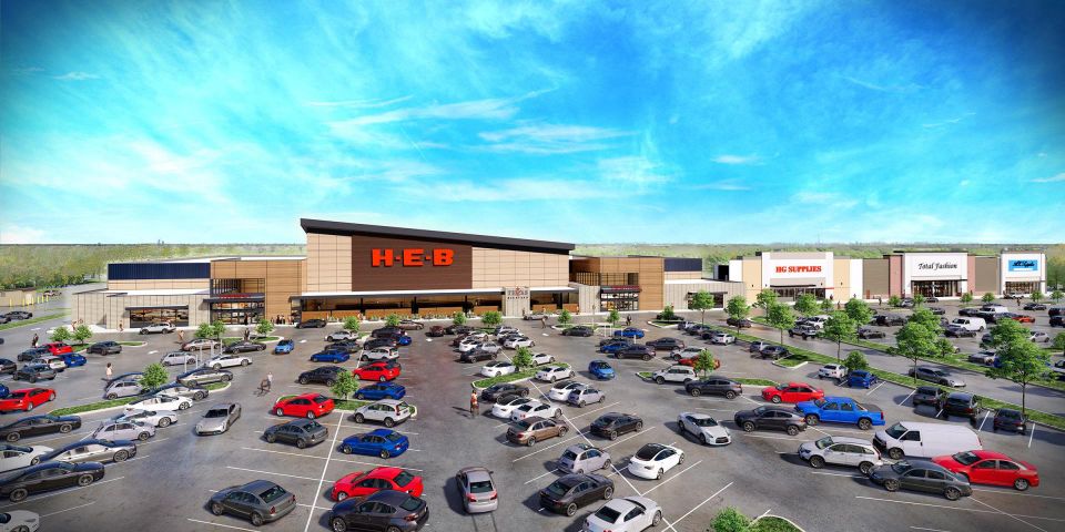 A rendering of The Market at Willis Shopping Center, Fidelis' new retail development in Willis, north of Houston.