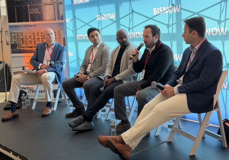 Cambridge Savings Bank’s Ian Brandon, SV + Partners’ Jacob Vance, Caste Capital’s Patrick Kimble, Arx Urban’s Benjie Moll and First Boston Capital Partners’ David Grossman.