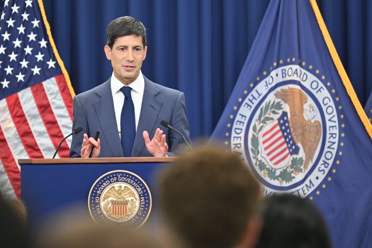 Fed Chairman Kevin Warsh answering questions at the FOMC press conference in June 2026