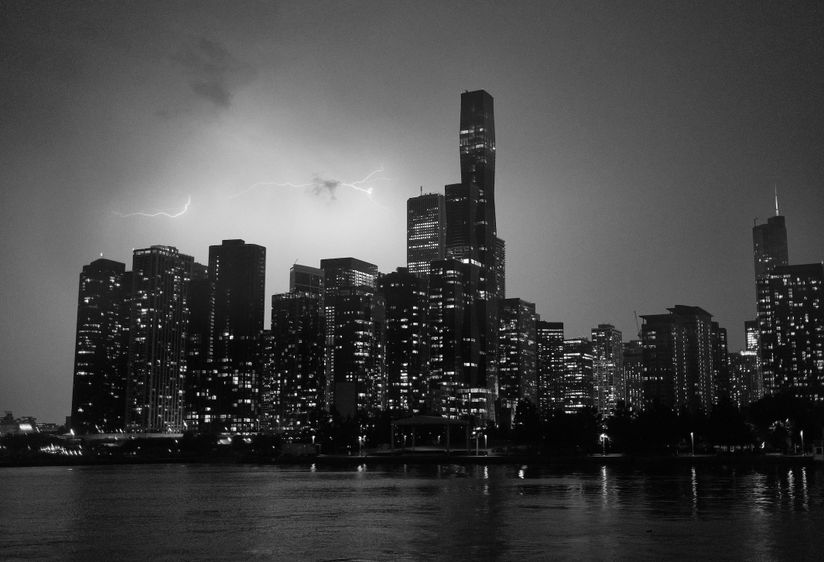 Storm clouds over Chicago.