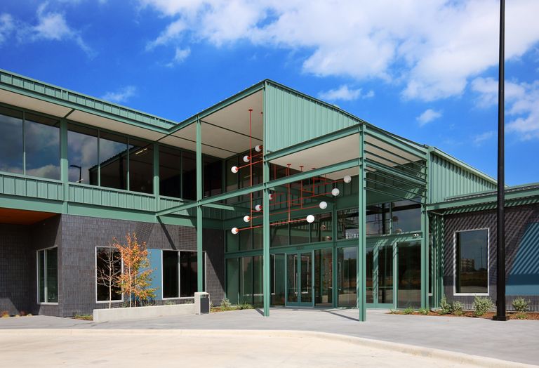 Exterior of the two story building, Assembly Park.