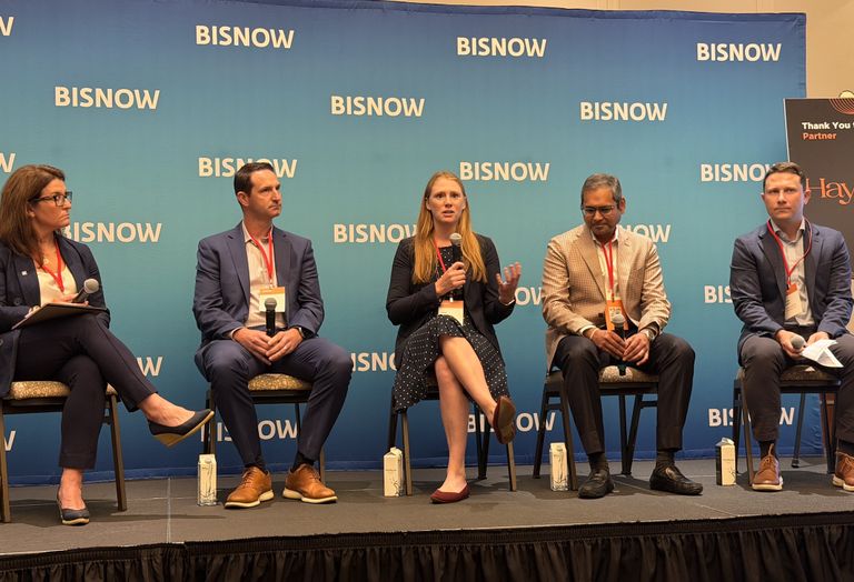 First Citizens Bank’s Emily Rush, NAI Parsons Commercial Group’s Garrett Quinn, EQT’s Erin Harvey, Longpoint Realty Partners’ Nilesh Bubna and ARCO National Construction’s Jason Grant.