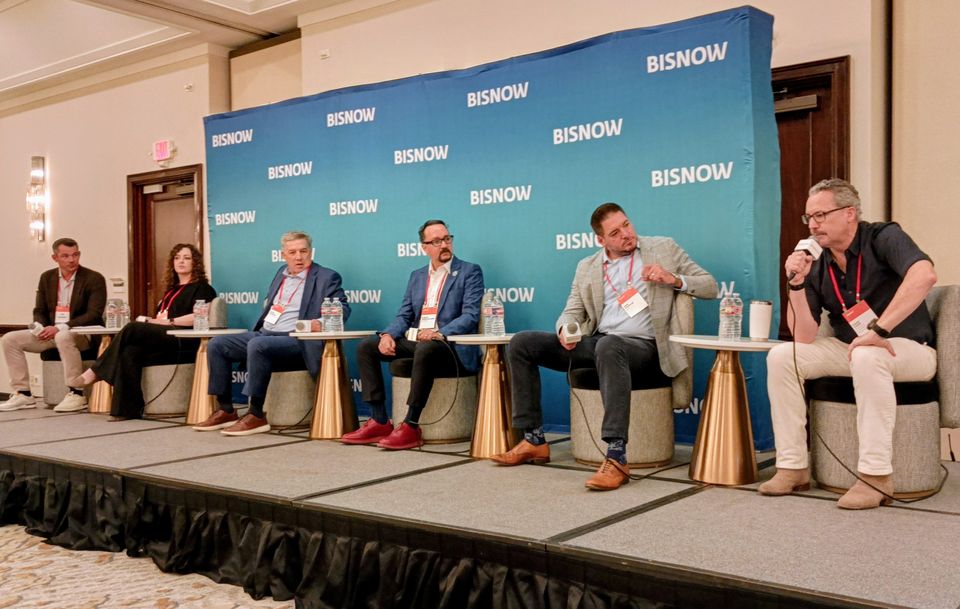 Panelists at Bisnow's DFW Adaptive Reuse Summit.