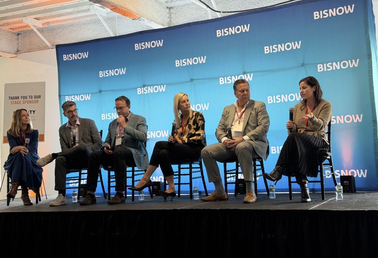 Goulston & Storrs' Vanessa Moody, HFA's James Owens, Ross Stores' Michael Shanahan, Samuels & Associates' Rachael Diharce, Bialow Real Estate's Corey Bialow and WS Development's Lindsay Desmettre