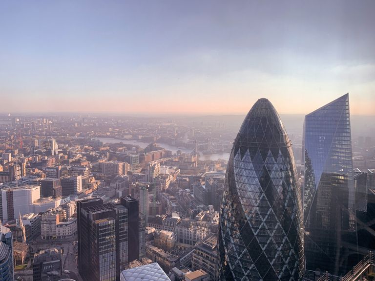 London's skyline at sunrise