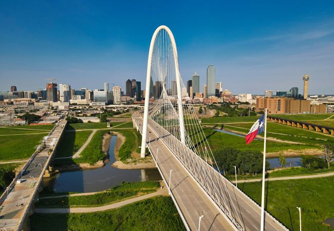 The Trinity Skyline Trail next to the Margaret Hunt Hill Bridge in Dallas.