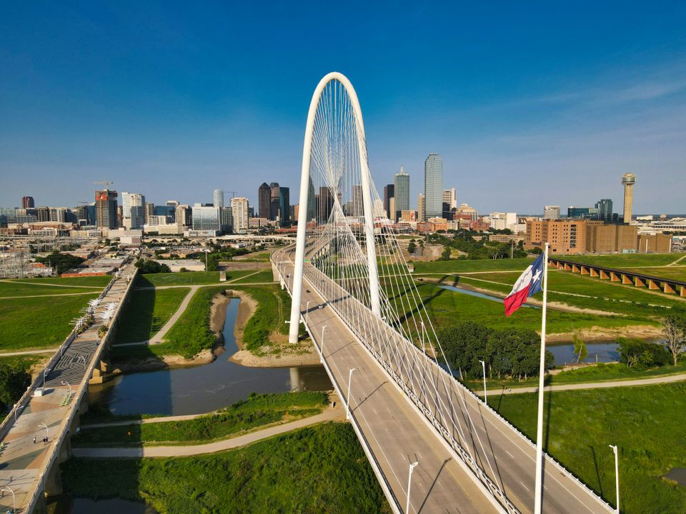 The Trinity Skyline Trail next to the Margaret Hunt Hill Bridge in Dallas.