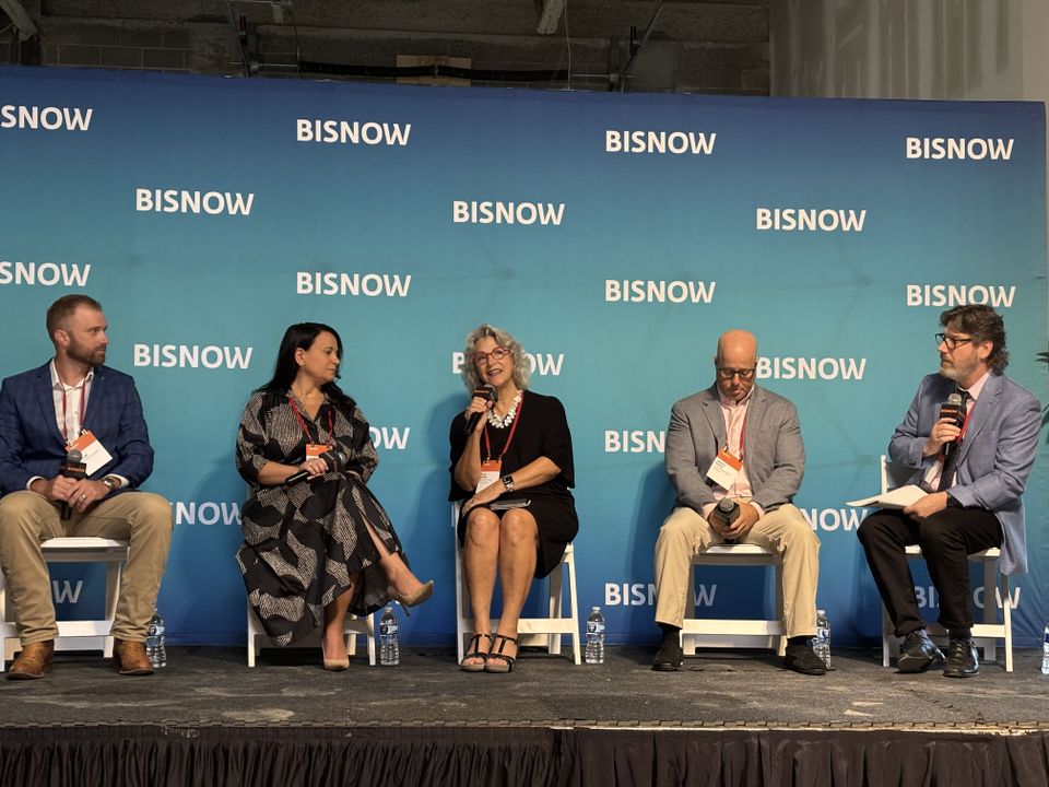 Reeves Young's Joe Taylor, Stafford Properties' Melissa Ahrendt, Morris & Fellows' Cheri Morris, The Baldwin Group's Jeremy Borak and BDPC's Brian Dillman.