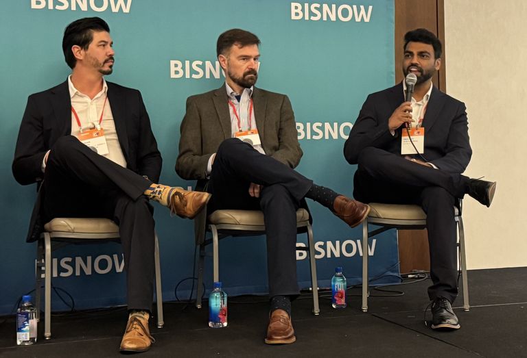 Stewart Title’s Brian Chen, Prologis’ Mike Kenny and Microsoft’s Abhijeet Shrivastava at Bisnow’s Midwest Data Center Investment Conference & Expo, Sept. 16th in Chicago.