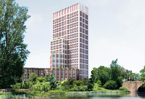 A rendering of Scape and Morro USA's 400-unit Charlesgate West St. development.
