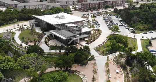 Cedar Hill Library in a Park