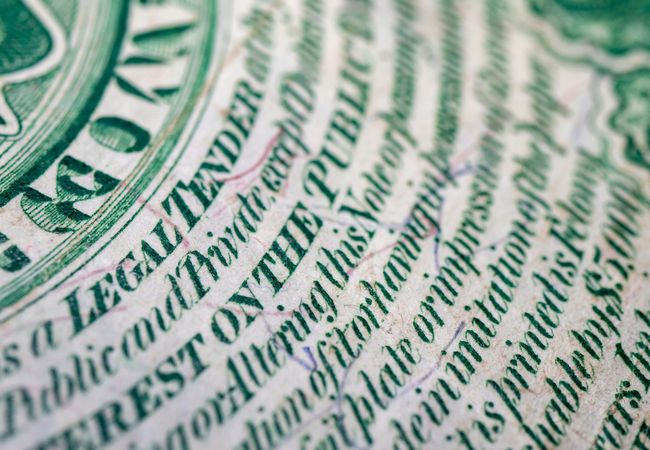 Close up of a dollar bill