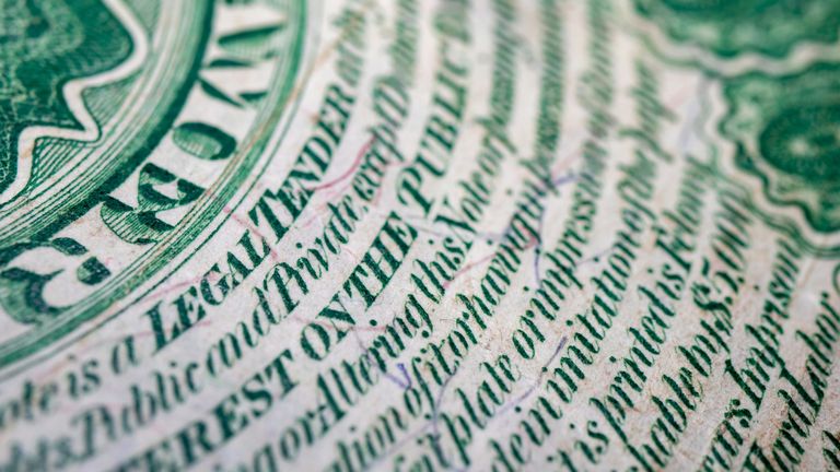 Close up of a dollar bill