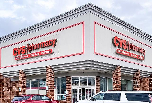 The exterior of a CVS Pharmacy location.