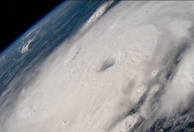 Hurricane Beryl pictured as a Category 4 storm south of Barbados from the International Space Station.