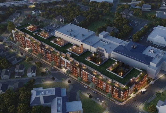 A rendering of the 354-unit multifamily project planned at 6830 and 6896 Laurel St. NW. 