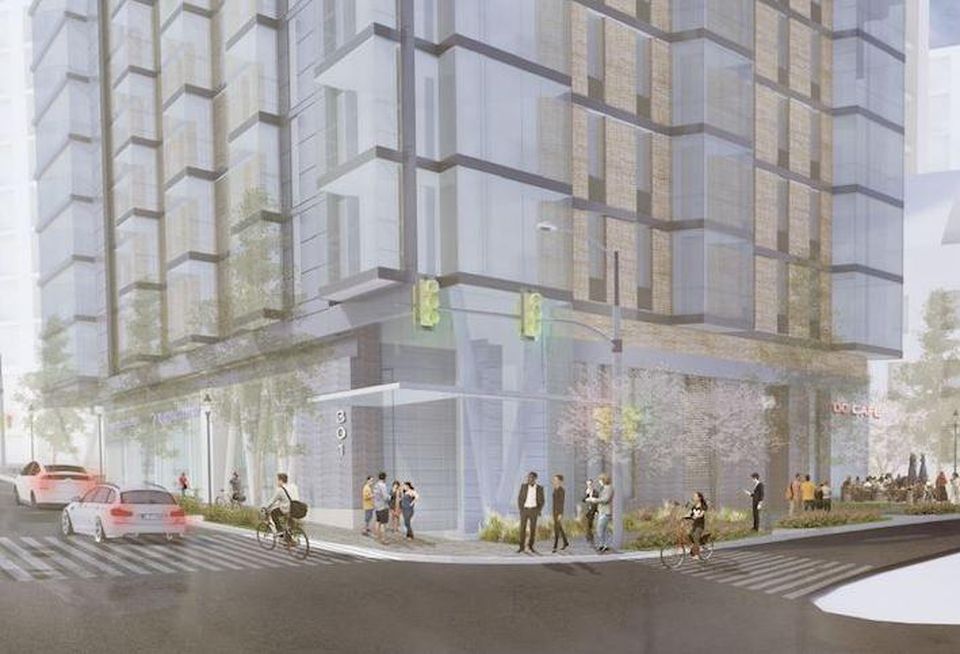 A street-level rendering of the project planned at 301 Florida Ave. NE.