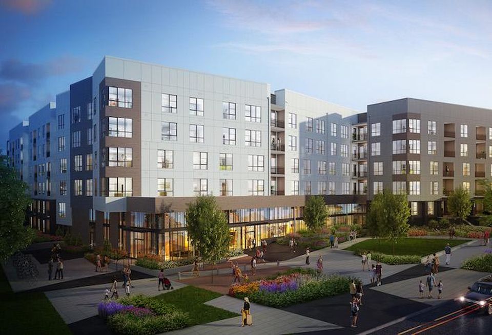 A rendering of The Rae at Westlake, a 343-unit project at 10401 Motor City Drive in Bethesda.