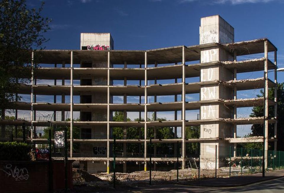Incomplete development at junction of River Street, Garwood Street, Mancunian Way, Manchester
