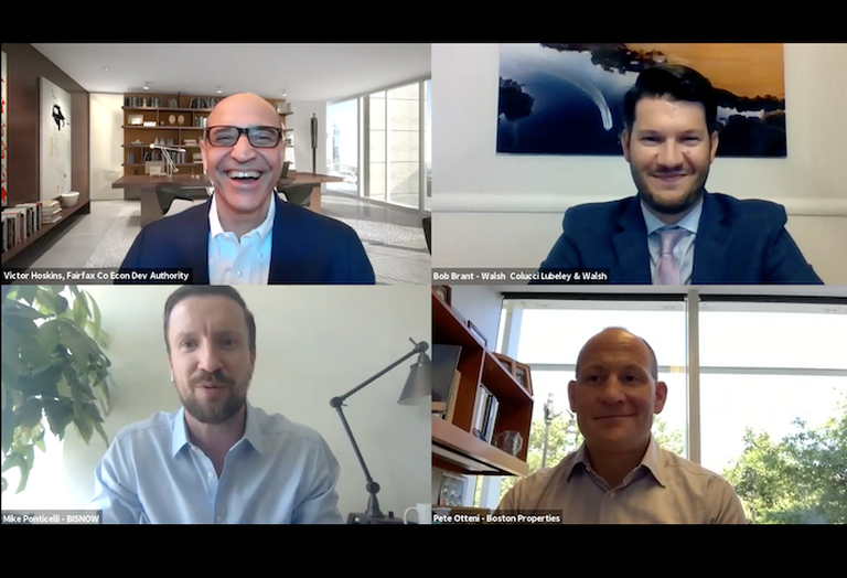 Clockwise from top left: FCEDA's Victor Hoskins, Walsh Colucci's Bob Brant, Boston Properties' Pete Otteni and Bisnow's Mike Ponticelli. 