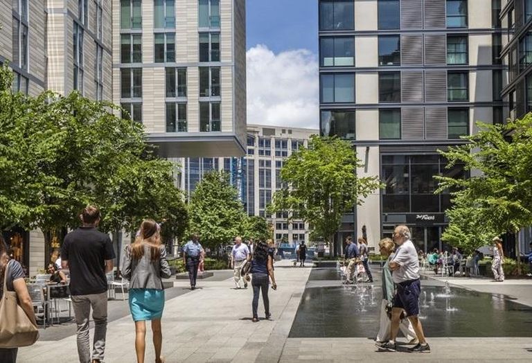The central public plaza at CityCenterDC. 