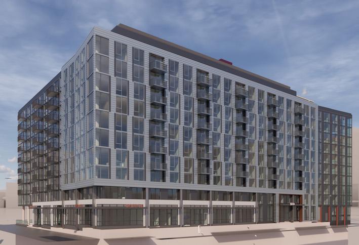 A rendering of MRP Realty's project planned at 1800 Half St. SW on Buzzard Point. 