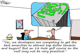 Bisnow 'Toon Time: When The Amenities Race Goes Too Far