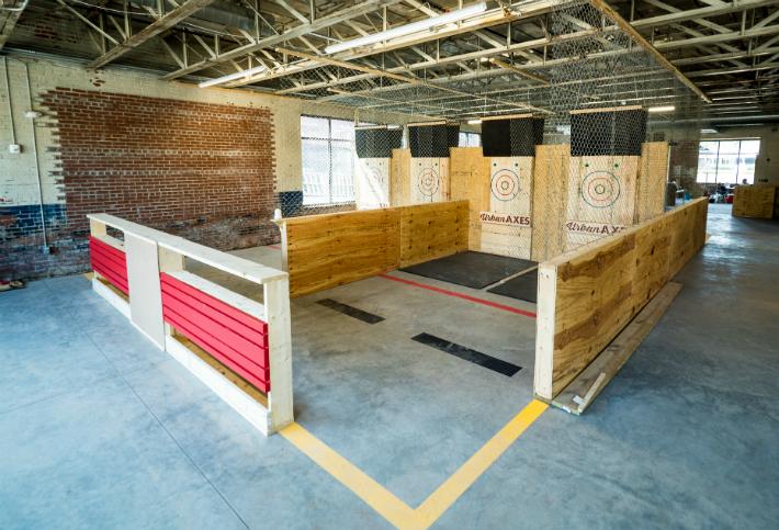 The interior of Urban Axes' location in Durham, N.C.