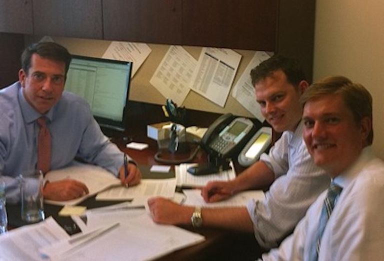 John Kevill, Dean Sands and Brad Allen, photographed in 2014 while at Eastdil Secured. 