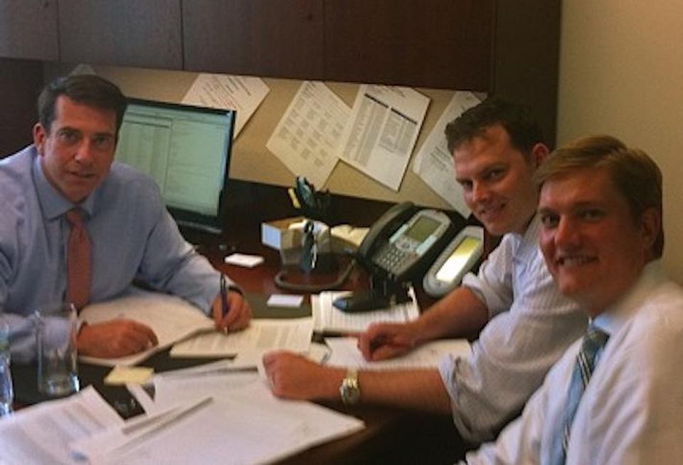 John Kevill, Dean Sands and Brad Allen, photographed in 2014 while at Eastdil Secured.