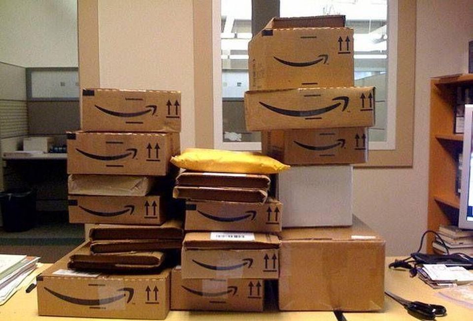 A photo of an Amazon delivery