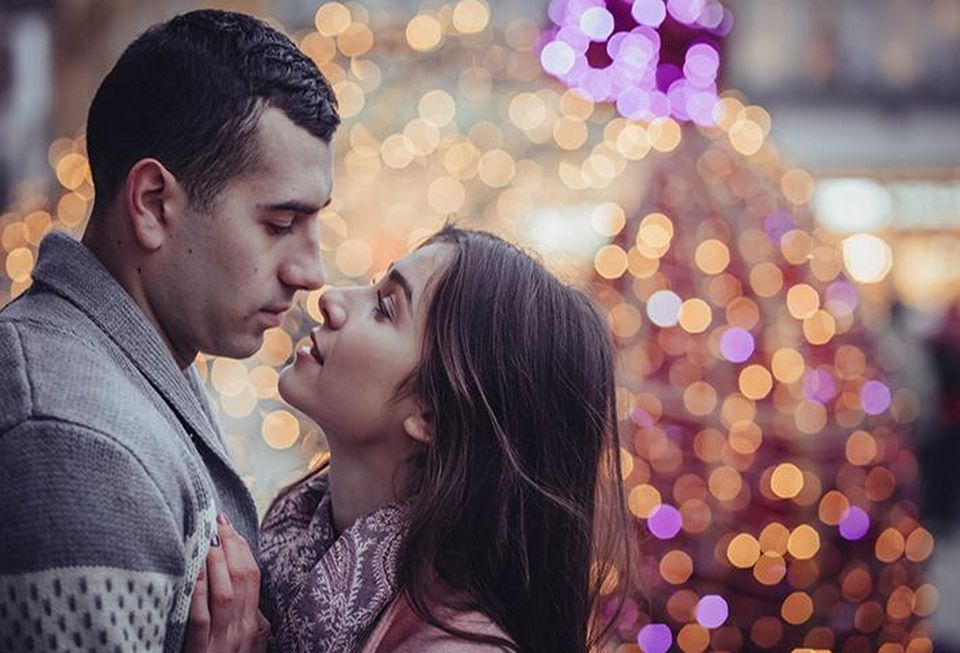 Couple about to kiss