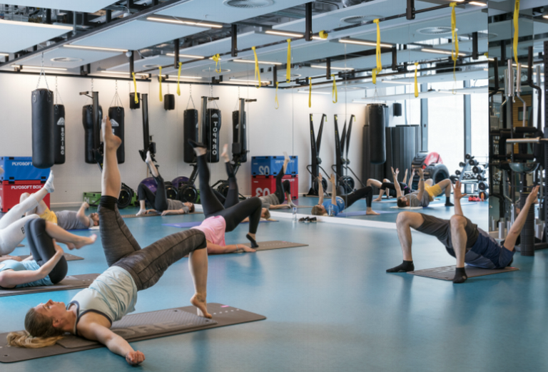 LinkedIn's employee gym at its EMEA HQ in Dublin