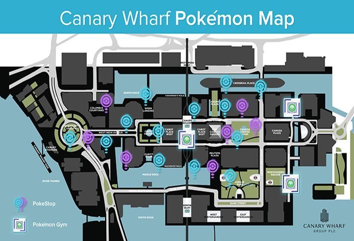 Canary Wharf Pokémon Go Map 