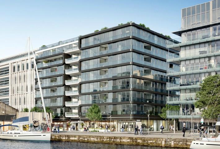 CGI of 6 Hanover Quay, a build-to-rent scheme being developed by Cairn Homes, and bought by Carysfort Capital