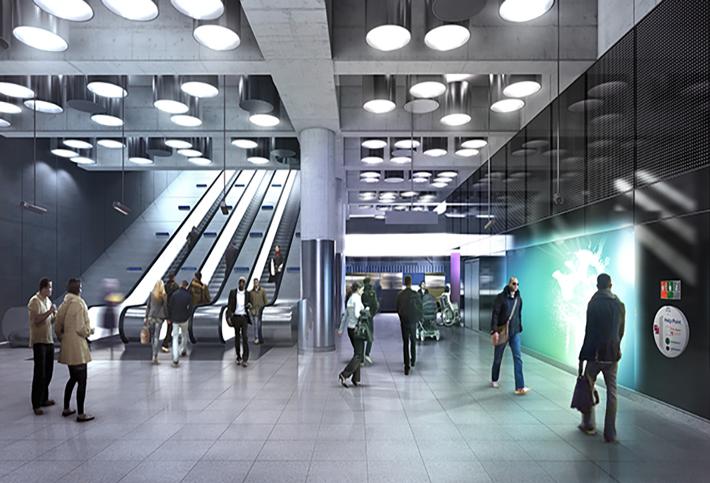 Architect's CGI of Tottenham Court Crossrail station 