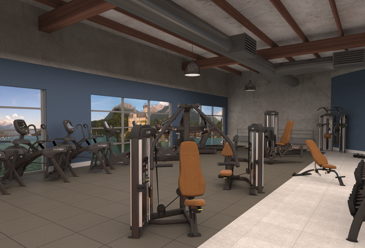 A stock shot of a fitness center.