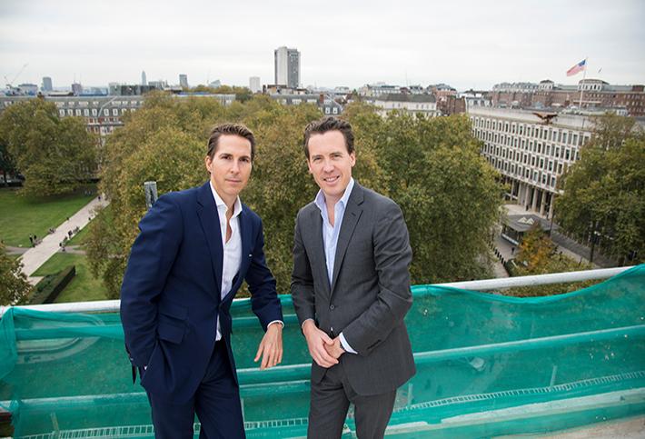 Finchatton Founders Alex Michelin & Andrew Dunn at Twenty Grosvenor Square's topping out ceremony 
