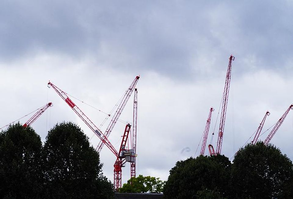 Cranes, seen from the BBC Television Centre