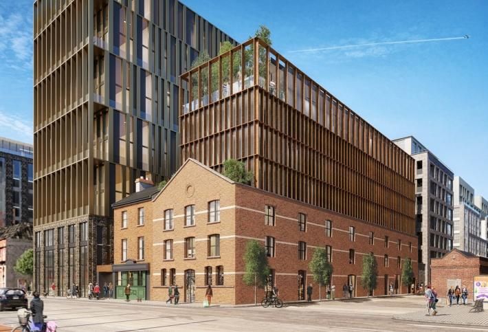 Artist's rendering of Oakmount's Mayson Hotel on North Wall Quay